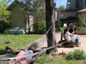 Relaxing on the hammock